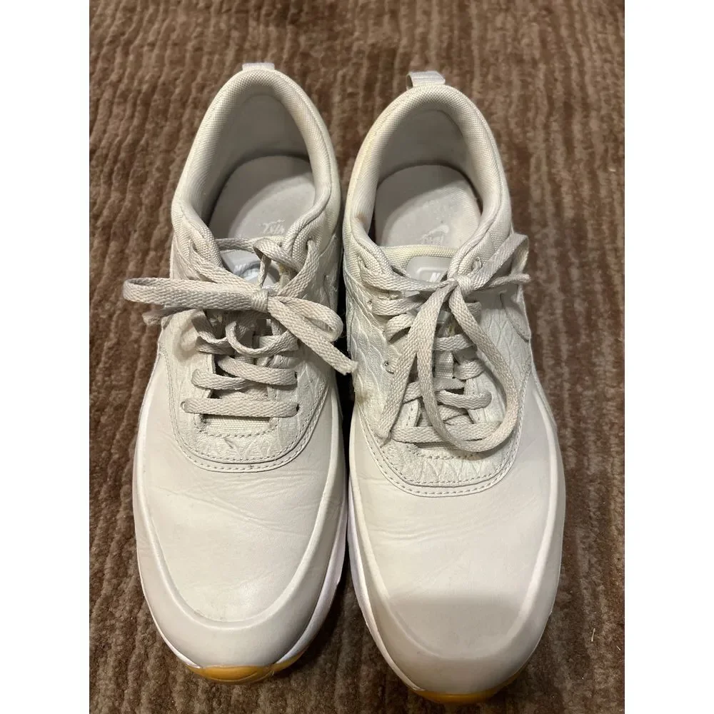Nike Air Max Thea Premium Off-White Leather Sneakers‎ Casual Athletic Shoes